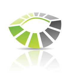 Black And Green Abstract Striped Eye Icon