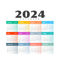 Colorful 2024 Annual Schedule Calendar Template