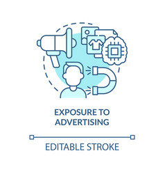 Exposure To Advertising Blue Concept Icon