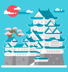 Flat Design Himeji Castle Japan