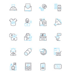 Grocery Store Linear Icons Set Produce Deli