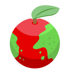 Red Apple Contaminated Icon Isometric Food