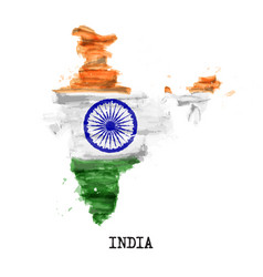 India Flag Watercolor Painting Design Country