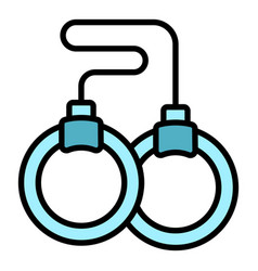 Prison Handcuff Icon Flat