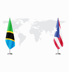 Tanzania And Puerto Rico Flags For Official