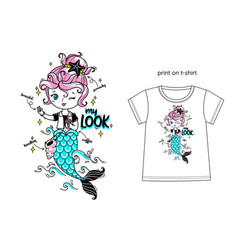 Cartoon Cute Mermaid Print For T Shirts-1