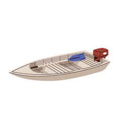 Wooden Rowing Boat With Paddle Water Transport