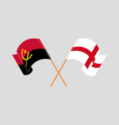 Crossed And Waving Flags Of Angola And England