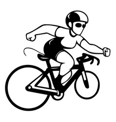 Cyclist Riding On The Waves In Cartoon Style