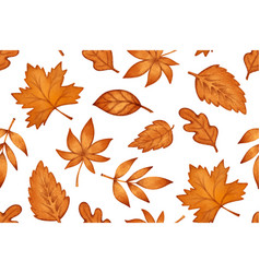 Fall Autumn Leaves Seamless Pattern Nature Orange