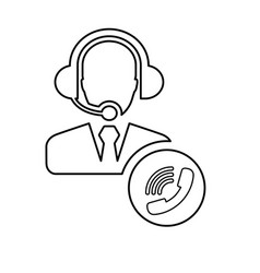 Support Call Outline Icon Line Art