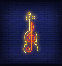 Violin And Treble Clef Neon Sign