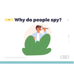 Why People Spy Concept Of Landing Page With Young