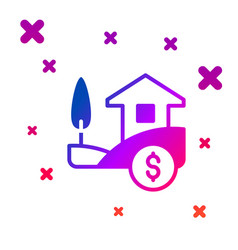 Color House With Dollar Symbol Icon Isolated