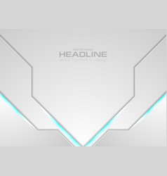 Grey Technology Background With Blue Neon Light