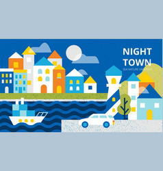 Night Sea Town Banner