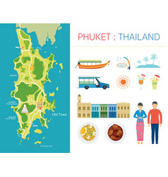 Phuket Map And Tourist Attraction Objects