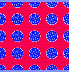 Blue Golf Ball Icon Isolated Seamless Pattern