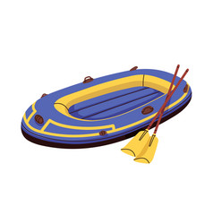 Inflatable Rubber Boat With Oars Water Transport