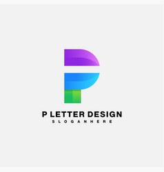 Initial P Logo Gradient Color