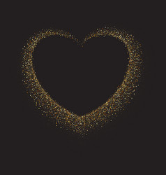 Gold Glitter Heart Frame Luxury Shimmer Heart