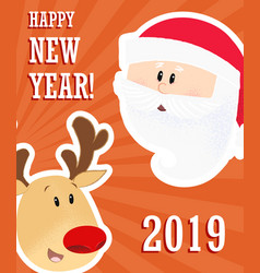 Happy New Year Greeting Postcard Template Design