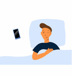 Person With A Phone In Bed Modern Life