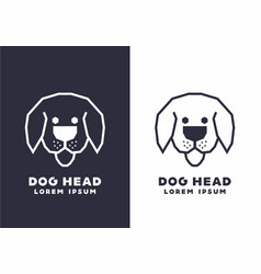 Stiff Art Style Of Two Dog Head