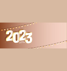 2023 New Year Greeting Banner With Light Festoon