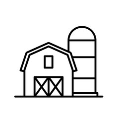 Barn House With Grain Storage Silo Farm