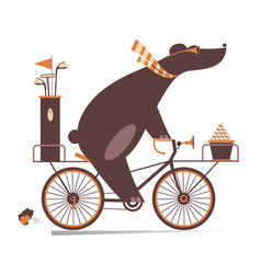 Bear On The Bicycle Goes To Play Golf