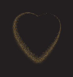 Gold Glitter Heart Frame Luxury Shimmer Heart