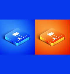 Isometric Antenna Icon Isolated On Blue And Orange