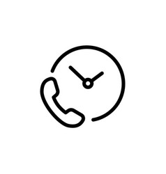 Phone Call Duration Time Line Icon Editable