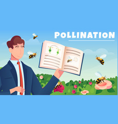 Pollination Flat Horizontal Composition