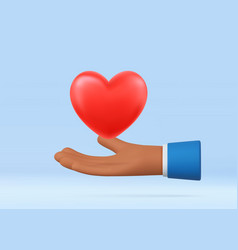 3d Hand Holding A Heart