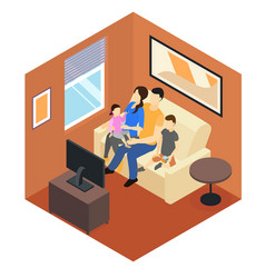 Family At Home Isometric Design