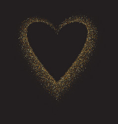 Gold Glitter Heart Frame Luxury Shimmer Heart