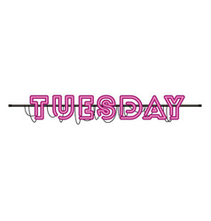 Tuesday Label In Neon Light Isolated Icon