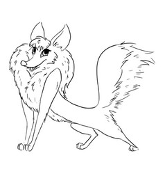 Cute Tricky Witty Fox Lineart Cartoon Canine