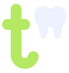 Letter T Alphabet With Tooth Icon