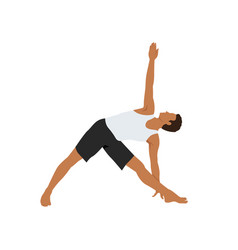 Man Doing Revolved Triangle Yoga Pose