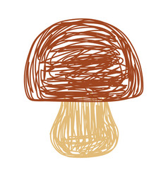 Mushroom Boletus Edulis Hand Drawn