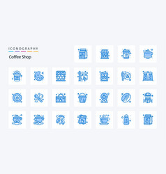 25 Coffee Shop Blue Icon Pack Icons