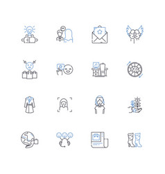 Analyst Line Icons Collection Data Research