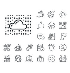 Cloud Computing System Line Icon Internet Data