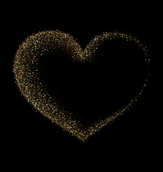 Gold Glitter Heart Frame Luxury Shimmer Heart