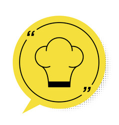 Black Chef Hat Icon Isolated On White Background