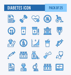 25 Diabetes Two Color Icons Pack