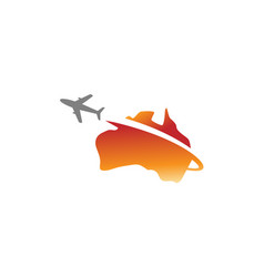 Australia Flight Airplane Logo